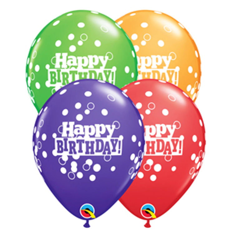 Picture of 9624 QUALATEX 25 ASSORTED LATEX BALLOON 11 INCH BIRTHDAY
